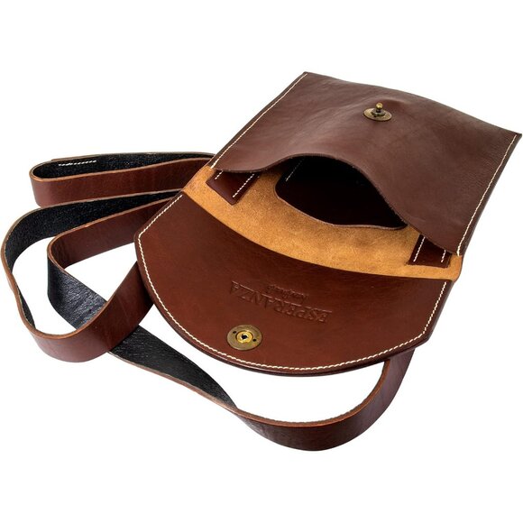 Crossbody Handbag Full Grain Veg-Tan Leather Small Purse Stylish Eco-Friendly - Picture 3 of 9